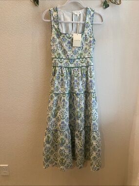 Entro brand Blue & Green Printed Maxi Dress